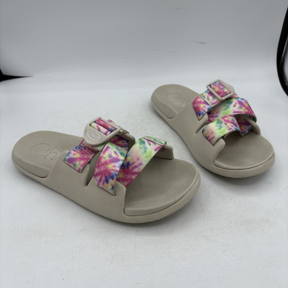 Chaco Sandals Womens Size 6 Chillos Adjustable Slide Light‎ Tie Dye Beige